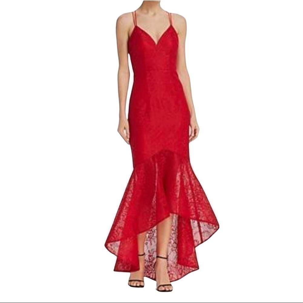 Bariano Australia Lace Fishtail Red Dress M